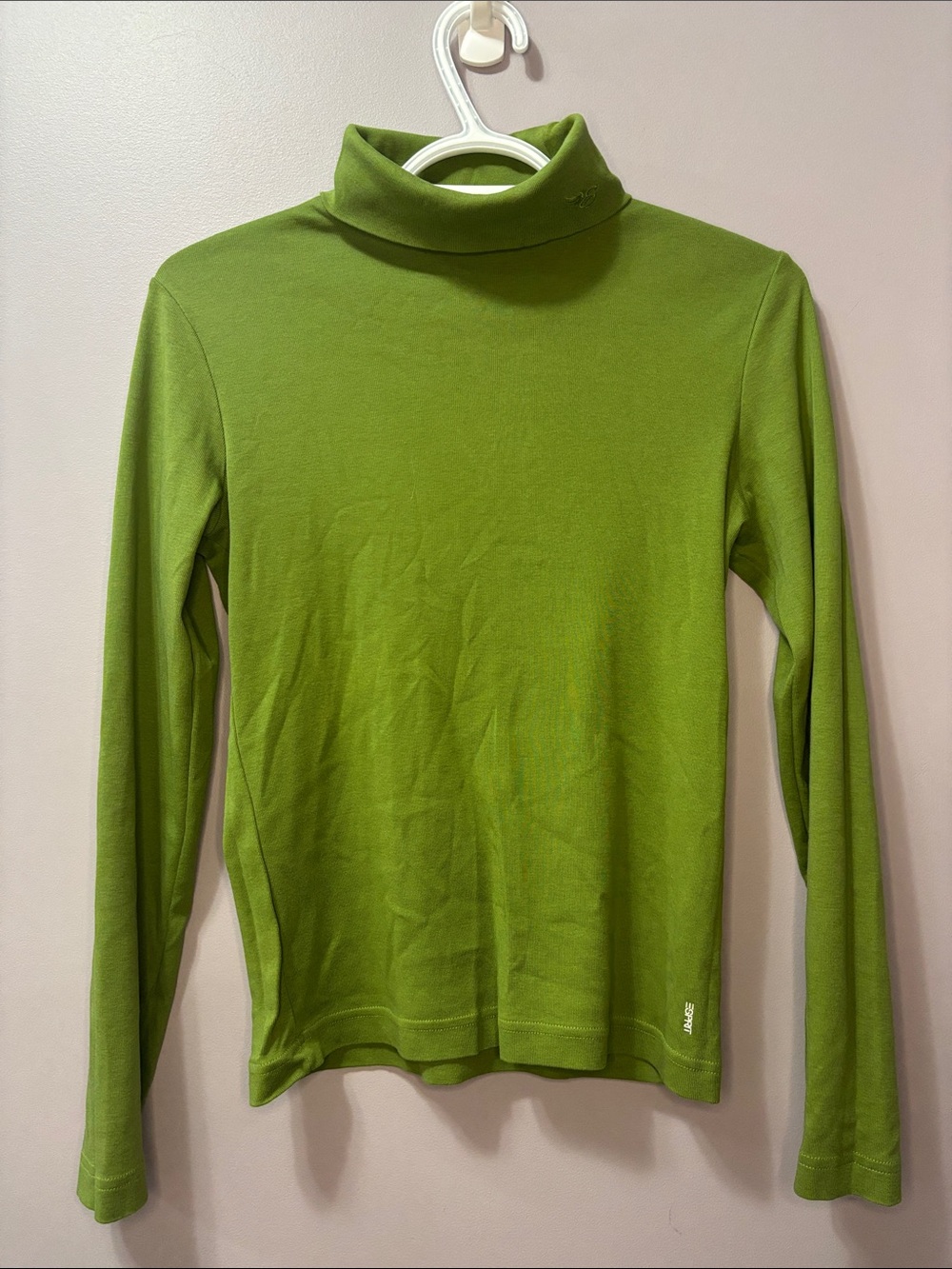 Vintage Esprit Lime Green Ribbed Turtleneck Long Sleeve 100% Cotton Y2K Sz Small